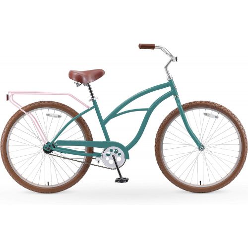  sixthreezero Around The Block Womens Beach Cruiser Bike, 1/3/7/21 Speed Bicycles, 26/24 Wheels, Multiple Colors