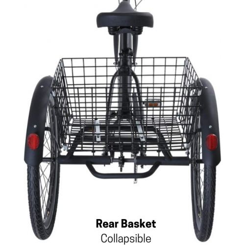  sixthreezero EVRYjourney 26 Inch 7-Speed Hybrid Adult Tricycle with Rear Basket