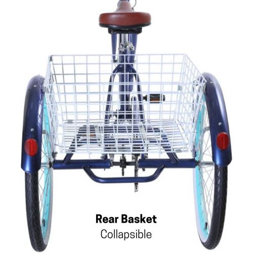  sixthreezero Body Ease 26 Inch 7-Speed Adult Tricycle with Rear Basket