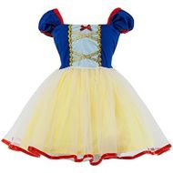 sizani Princess Snow White Dress Up Costume Short Sleeve Party Fancy Dress baby dress For Girls 2T-6