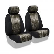 Skanda Coverking Custom Fit Front 50/50 Bucket Seat Cover for Select Toyota Tacoma Models - Neosupreme (Mossy Oak Bottomland Camo with Black Sides)