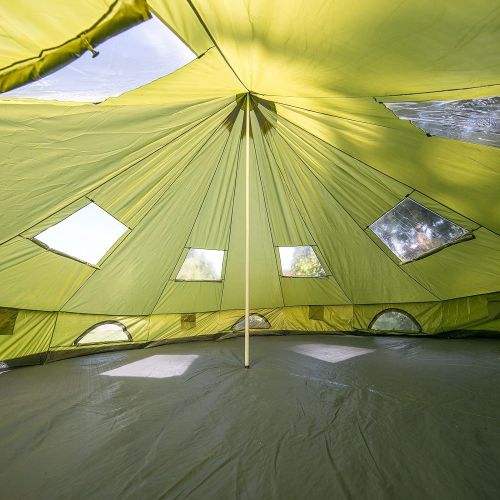  Skandika skandika Molde 10-Personen Familien Tipii/Teepee Pyramiden/Indianerzelt, mit fest eingenaehtem Zeltboden