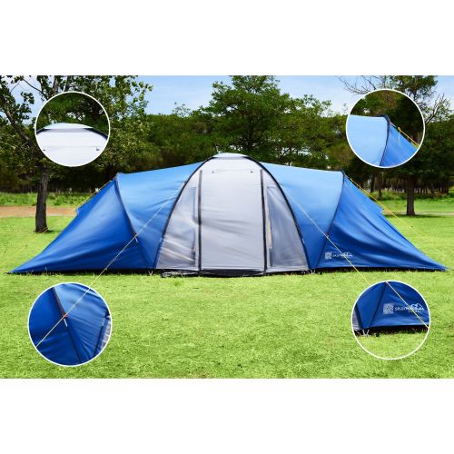  Skandika outdoor skandika Outdoor Harstad 6 Zelt, Blau/Grau, 645 x 245 cm