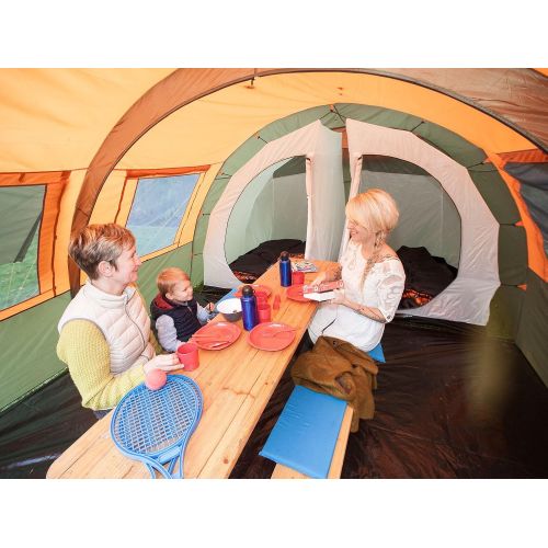  Skandika outdoor skandika Kemi 4 Personen Tunnelzelt mit 2 Schlafkabinen und 3000mm Wassersaule