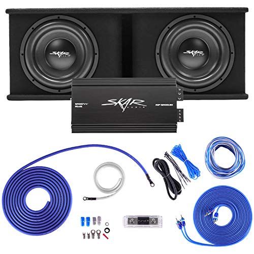  Skar Audio Dual 12 Complete 2,400 Watt SDR Series Subwoofer Bass Package - Includes Loaded Enclosure with Amplifier