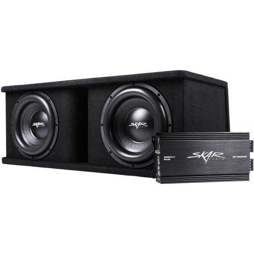  Skar Audio Dual 12 Complete 2,400 Watt SDR Series Subwoofer Bass Package - Includes Loaded Enclosure with Amplifier