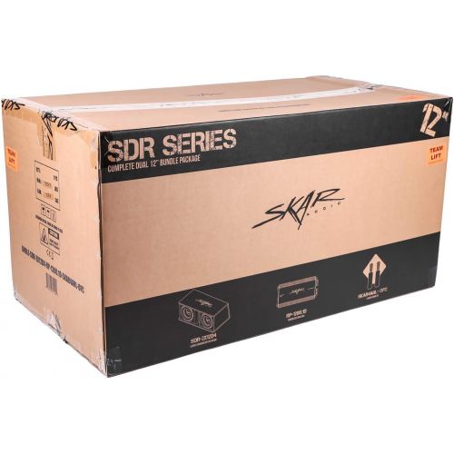  Skar Audio Dual 12 Complete 2,400 Watt SDR Series Subwoofer Bass Package - Includes Loaded Enclosure with Amplifier