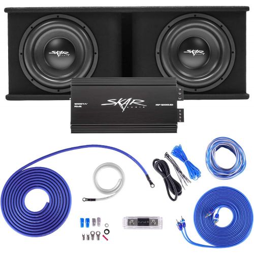  Skar Audio Dual 12 Complete 2,400 Watt SDR Series Subwoofer Bass Package - Includes Loaded Enclosure with Amplifier