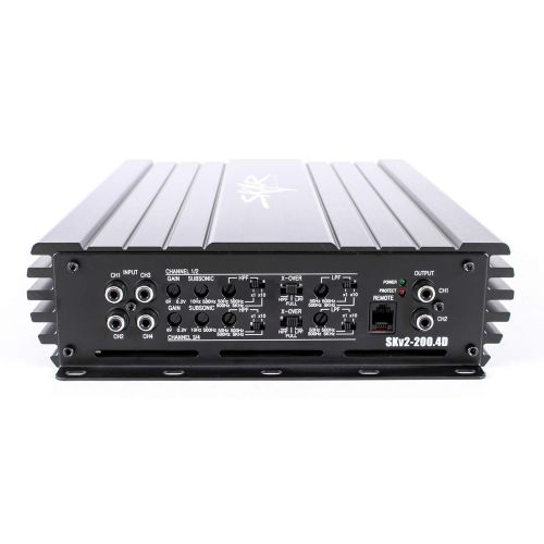  [아마존베스트]Skar Audio SKv2-200.4D Full-Range Class D MOSFET 4-Channel Car Speaker Amplifier, 1800W Max Power