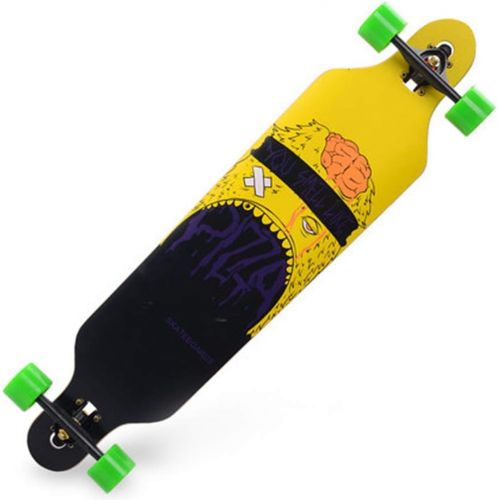  Skateboard Highway Longboard Square Longboard Brush Street Beginner Non-Slip Emery Alloy Bracket (Color : Yellow, Size : 10424.511cm)