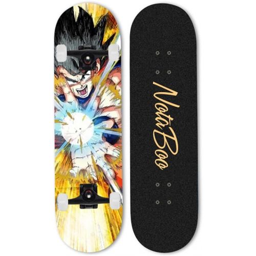  Skateboard Son Goku Pattern Maple Deck Double Rocker Complete Skateboards 31.4 Inch - Full Moon