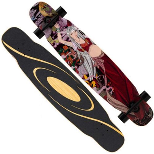  Skateboard Girls Fashion Trend Dance Board Brush Street Travel Professional Anti Surface Magnesium Alloy Bracket (Color : Red, Size : 1182513cm)