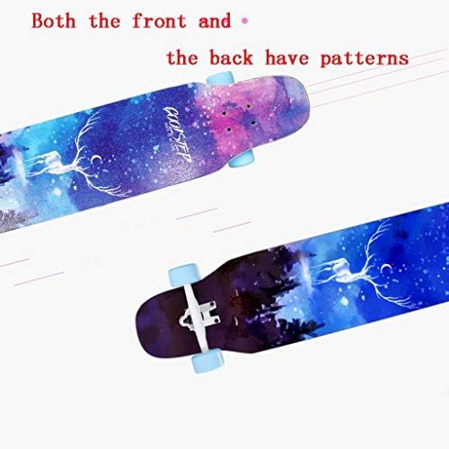  Skateboards JXYH Anfanger Long Board Professionelles Board Erwachsene Kinder Unisex Strasse Brush Street Dance Board Allradroller (Color : Blue, Size : 117 * 24 * 13.5cm)