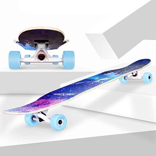  Skateboards JXYH Anfanger Long Board Professionelles Board Erwachsene Kinder Unisex Strasse Brush Street Dance Board Allradroller (Color : Blue, Size : 117 * 24 * 13.5cm)