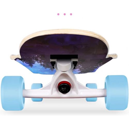  Skateboards JXYH Anfanger Long Board Professionelles Board Erwachsene Kinder Unisex Strasse Brush Street Dance Board Allradroller (Color : Blue, Size : 117 * 24 * 13.5cm)