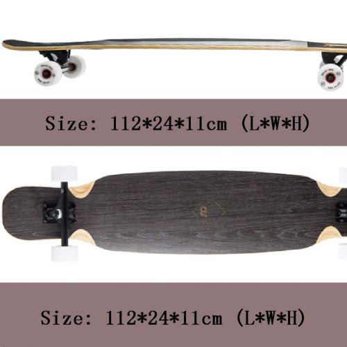  Skateboards Double-Warping-Typ Longboard Female Male Allgemein Dance Board Allround-Actionboard Skillboard Anfaenger Bevorzugt (Color : Black, Size : 112 * 24 * 11cm)