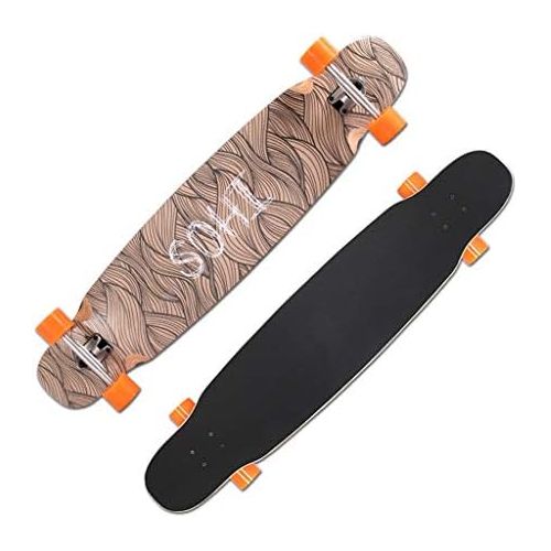  Skateboards JXYH Professionelles Board Long Dance Board Jungen Und Madchen Allgemein Tanzen Travelling Street All Wheel Scooter Anfanger 117.5 * 25 Orange