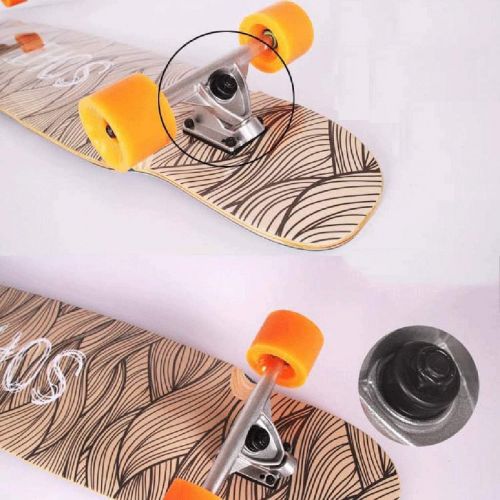  Skateboards JXYH Professionelles Board Long Dance Board Jungen Und Madchen Allgemein Tanzen Travelling Street All Wheel Scooter Anfanger 117.5 * 25 Orange