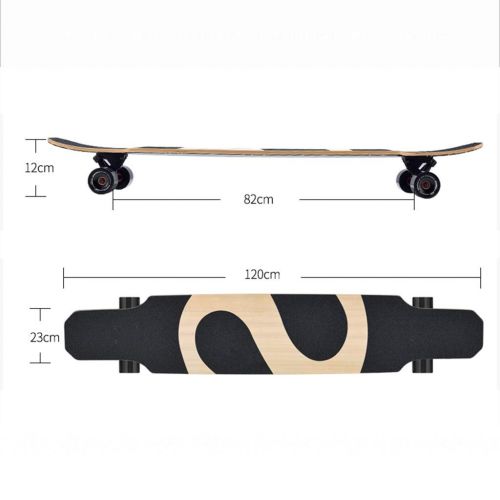  Skateboards Langes Jungen Und Maedchen Anfaenger Erwachsene Kinder Professionelles Road Board Double Dance Board Pinsel Street Travel 120 * 23 Schwarz