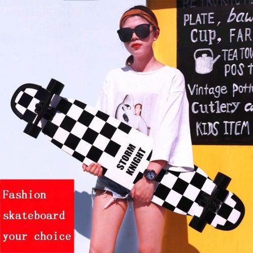  Skateboards Korean Style Long Dance Board Roller Mit Vier Raedern Anfaenger Unisex Brush Street Travel Geschenk 120 * 25 Schwarz (Color : Black, Size : 120 * 25 * 15cm)