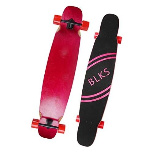  Skateboards JXYH Tanzen Langes Profiboard Tanzbrett Fuer Manner Und Frauen Allrad Doppelwippe Strassenbuerste Strasse 117.5 * 24.5 Schwarz (Color : Black, Size : 117.5 * 24.5 * 12cm)