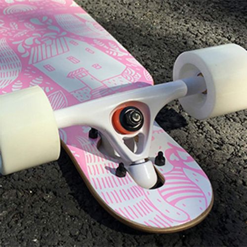  Skateboards Professionelles Board Langes Board Anfaenger Allgemeines Fuer Erwachsene Allmaechtiges Board Brush Street Travel Dance Board 107 * 24 Pink (Color : Pink, Size : 107 * 24 *