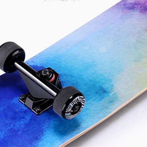  Skateboards JXYH Professionelles Board Anfanger Erwachsene Jungen Und Madchen Kinder Allgemein Kurzes Board Allradroller Double Warping Type Regenbogenfarbe 78.5 * 20