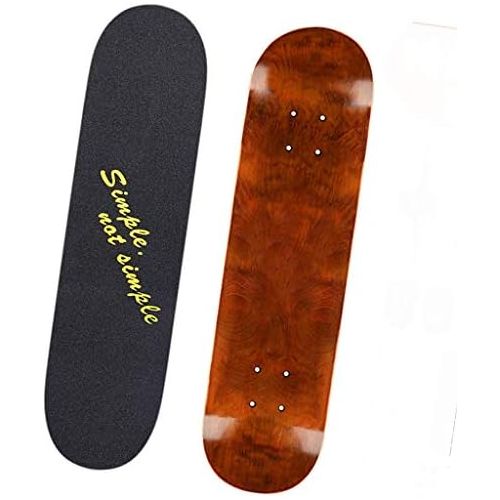  Skateboards Professionelles Board Erwachsene Kinder Allgemein Anfanger Brown Short Board Allrad-Roller Double Type Highway 80 * 20 (Color : Brown, Size : 80 * 20 * 15cm)