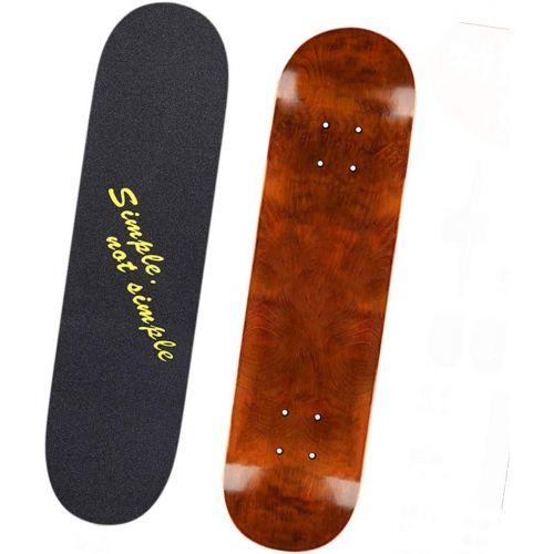  Skateboards Professionelles Board Erwachsene Kinder Allgemein Anfanger Brown Short Board Allrad-Roller Double Type Highway 80 * 20 (Color : Brown, Size : 80 * 20 * 15cm)