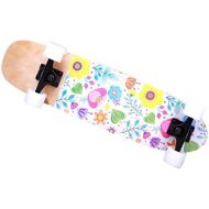 Skateboards Anfanger All Wheel Skate Teen Boys Und Girls Erwachsene Allgemeines Strassenbuerste Strasse Kurzes Single Rocker Weiss 73 * 20 (Color : Weiss, Size : 73 * 20 * 15cm)