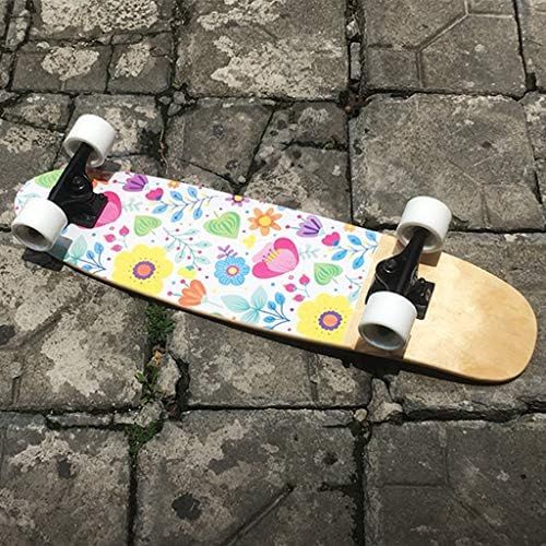  Skateboards Anfanger All Wheel Skate Teen Boys Und Girls Erwachsene Allgemeines Strassenbuerste Strasse Kurzes Single Rocker Weiss 73 * 20 (Color : Weiss, Size : 73 * 20 * 15cm)