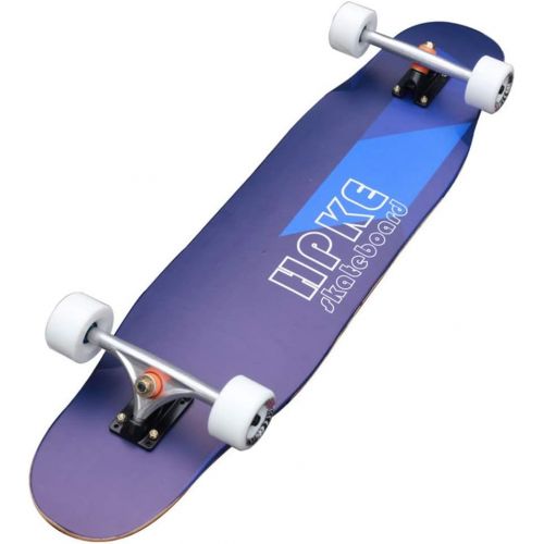  Skateboards Longboard 4-Rad-Roller Anfanger Erwachsene Universal Fuer Kinder Jugend Brush Street Allround-Long Dance Board 98 * 23 * 12 Lila (Color : Purple, Size : 98 * 23 * 12cm)