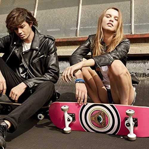  Skateboards Professionelle Bord Ahorn Holz Qualitat 4 Rad Bord Kinder Erwachsene Universal Pinsel Strasse Reise Pink Strasse Doppel Squat Car 79,5 * 20,5 * 15