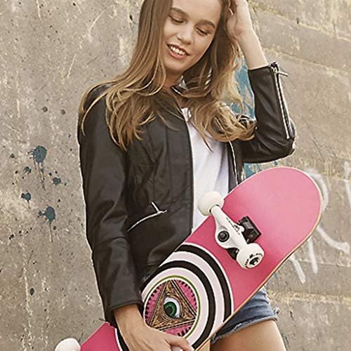  Skateboards Professionelle Bord Ahorn Holz Qualitat 4 Rad Bord Kinder Erwachsene Universal Pinsel Strasse Reise Pink Strasse Doppel Squat Car 79,5 * 20,5 * 15