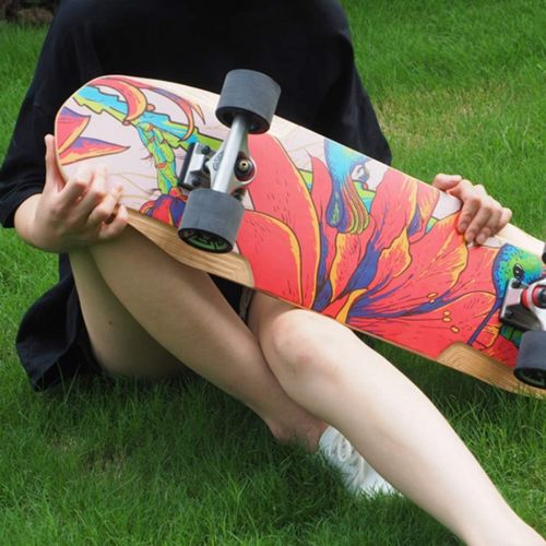  Skateboards Action-Aktivitaten Double-Warping-Typ Cruise Board Reisebuerste Street Road Board Professionelles Board 80 cm Rot Modern (Color : Red, Size : 80 * 20 * 10cm)