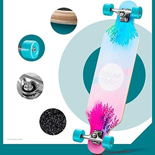  Skateboards 4 Rader Langes Brett Jungen Und Madchen Allgemein Pinselstrasse Anfanger Geschenk 92 Blau (Color : Blue, Size : 92 * 24 * 12cm)