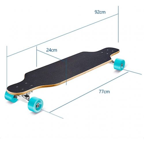  Skateboards 4 Rader Langes Brett Jungen Und Madchen Allgemein Pinselstrasse Anfanger Geschenk 92 Blau (Color : Blue, Size : 92 * 24 * 12cm)