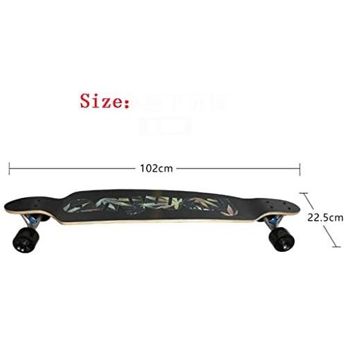  Skateboards Langes Dance Board Geschenk Sinking Board Reisebuerste Strasse Downhill Skills Braun Strassennutzung 102 * 22.5 * 15 (Color : Brown, Size : 102 * 22.5 * 15cm)