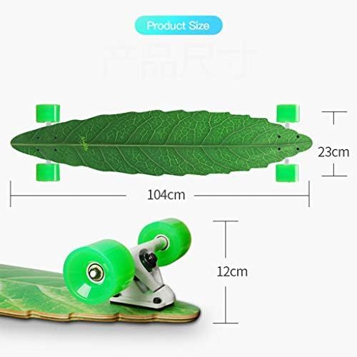  Skateboards Blattplatte Blatt Langes Brett Strassenbrett 23cm Gruen Manner Und Frauen Buersten Strassenreisen 4 Runde Tanzbrett Surfbrett Allroundbrett (Color : Green, Size : 104 * 23