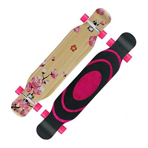  Skateboards Tanzbrett 118cm Pink Ausgefallenes Spiel 4 Runden Langes Brett Pinsel Strasse Geschwindigkeit Drop Travel Strassenbrett (Color : Pink, Size : 118 * 25.5 * 14.5cm)