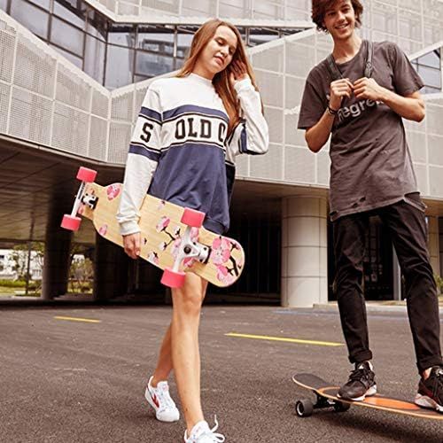  Skateboards Tanzbrett 118cm Pink Ausgefallenes Spiel 4 Runden Langes Brett Pinsel Strasse Geschwindigkeit Drop Travel Strassenbrett (Color : Pink, Size : 118 * 25.5 * 14.5cm)