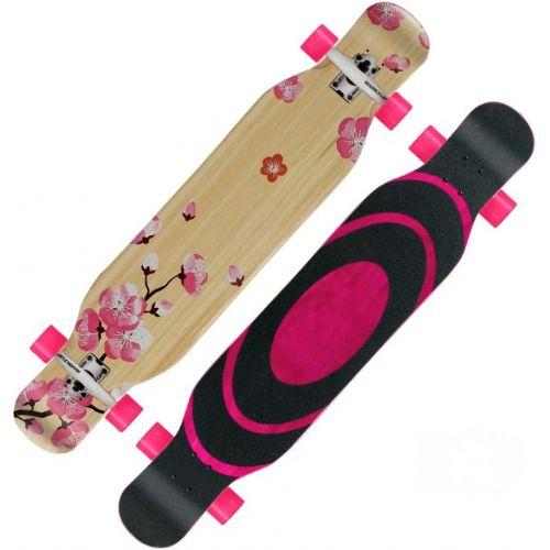  Skateboards Tanzbrett 118cm Pink Ausgefallenes Spiel 4 Runden Langes Brett Pinsel Strasse Geschwindigkeit Drop Travel Strassenbrett (Color : Pink, Size : 118 * 25.5 * 14.5cm)