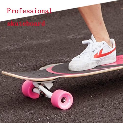  Skateboards Tanzbrett 118cm Pink Ausgefallenes Spiel 4 Runden Langes Brett Pinsel Strasse Geschwindigkeit Drop Travel Strassenbrett (Color : Pink, Size : 118 * 25.5 * 14.5cm)