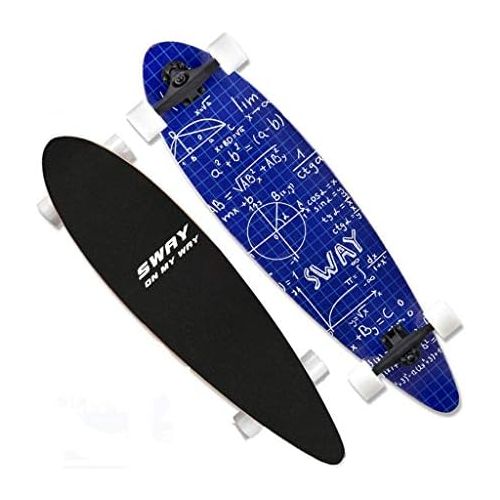  Skateboards Skateboardfahren Sweeping Street Travel Geschenk Erwachsene Kinder Allgemein Anfanger Allrad-Roller Longboard Tanzbrett 101 * 26 * 10.8 Blau (Color : Blue, Size : 101 *