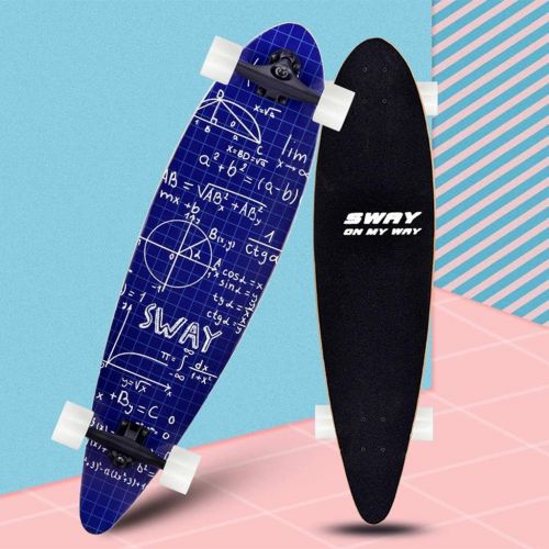  Skateboards Skateboardfahren Sweeping Street Travel Geschenk Erwachsene Kinder Allgemein Anfanger Allrad-Roller Longboard Tanzbrett 101 * 26 * 10.8 Blau (Color : Blue, Size : 101 *