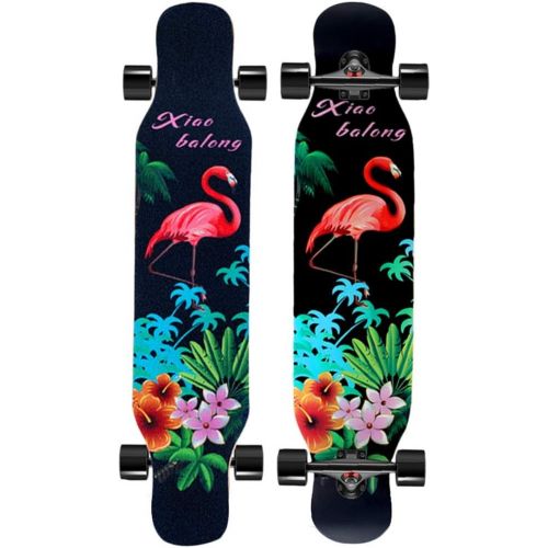  Skateboards Langes Anfanger Erwachsener Teen Wie Brush Street Travel 4 Round Dance Double Tilt-Typ Schwarz 107 * 25 * 12 (Color : Black, Size : 107 * 25 * 12cm)