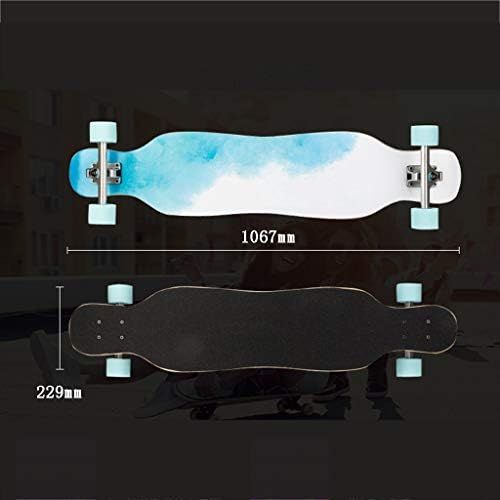  Skateboards Anfanger Long Scooter Road Use Geeignet Fuer Jungen Und Madchen Blau Brush Street Dance Board Allrad 107 * 22.9 * 15 (Color : Blue, Size : 107 * 22.9 * 15cm)