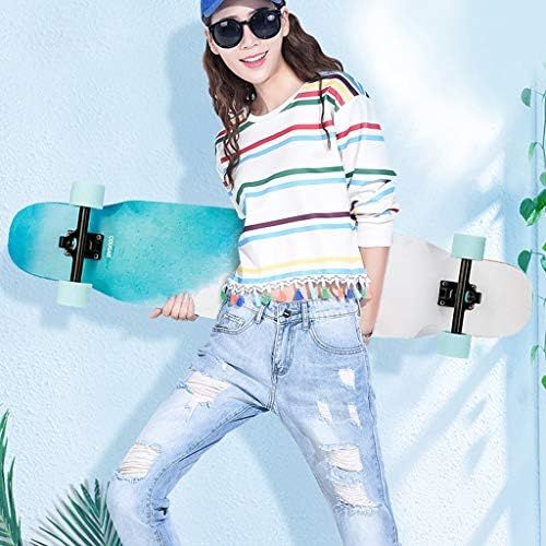  Skateboards Anfanger Long Scooter Road Use Geeignet Fuer Jungen Und Madchen Blau Brush Street Dance Board Allrad 107 * 22.9 * 15 (Color : Blue, Size : 107 * 22.9 * 15cm)