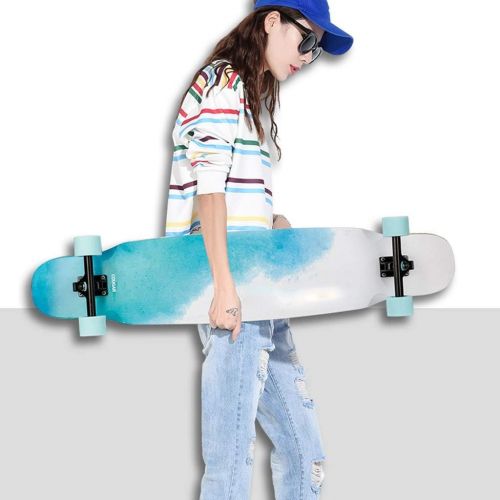  Skateboards Anfanger Long Scooter Road Use Geeignet Fuer Jungen Und Madchen Blau Brush Street Dance Board Allrad 107 * 22.9 * 15 (Color : Blue, Size : 107 * 22.9 * 15cm)