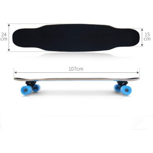  Skateboards Einsteiger Long Board Unisex Strassenbuerste Street All Wheel Einfach Zu Steuern Dance Board 107 * 24 * 15 Blau (Color : Blue, Size : 107 * 24 * 15cm)